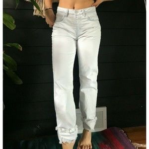 Father's Daughter Jess high rise‎ straight cuffed jeans in Ace size 26 white